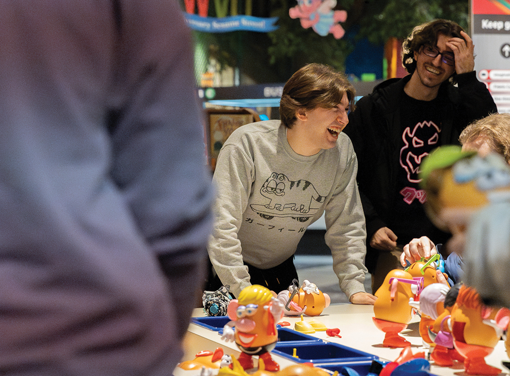 Students laugh during a trip to the Strong Museum of Play